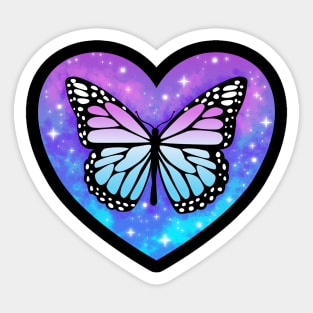 Heart Sky Stars Butterfly art Sticker